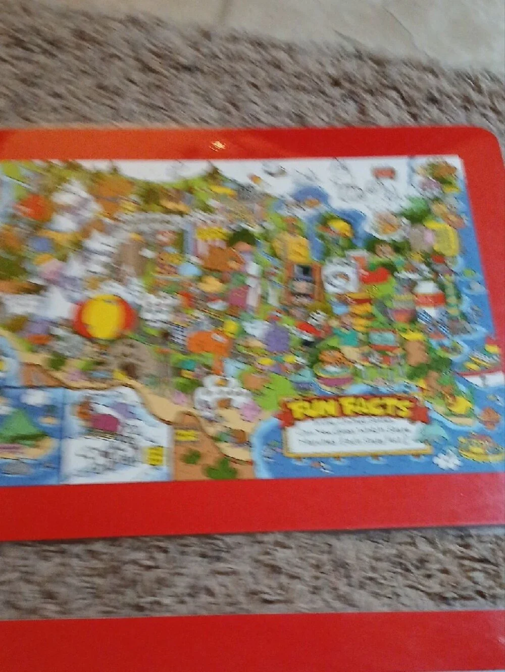 Kids' Find Eddie Puzzle Playmat - Red Set Of 2 Placemats